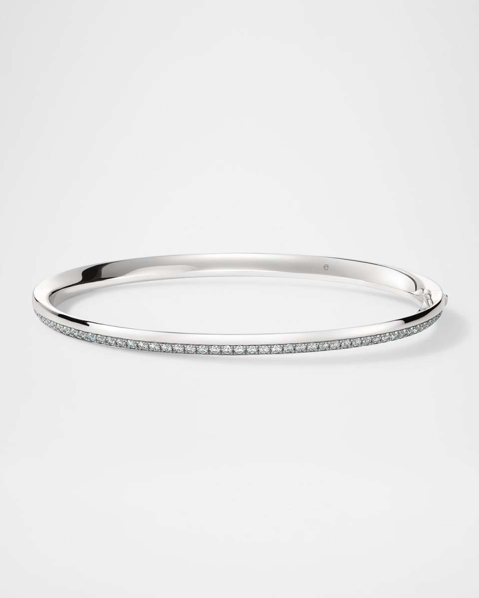 Barre 18K White Gold Pave Diamond Bangl