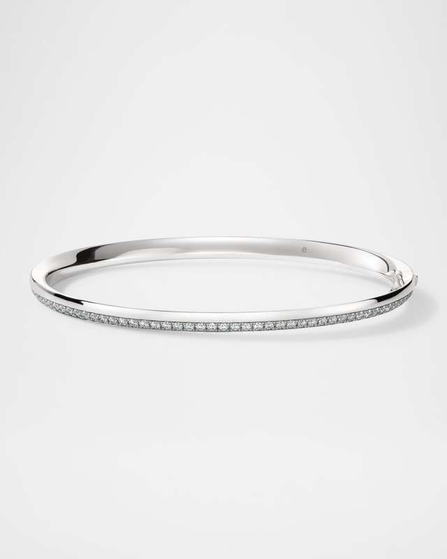 Barre 18K White Gold Pave Diamond Bangl