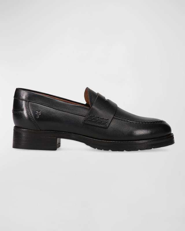 Melissa Leather Lug-Sole Penny Loafers