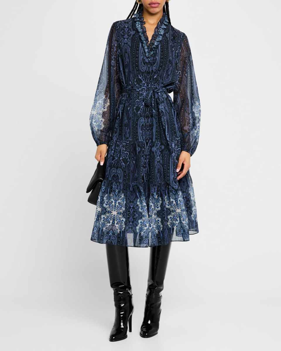 Verena Tiered Floral-Print Midi Dress