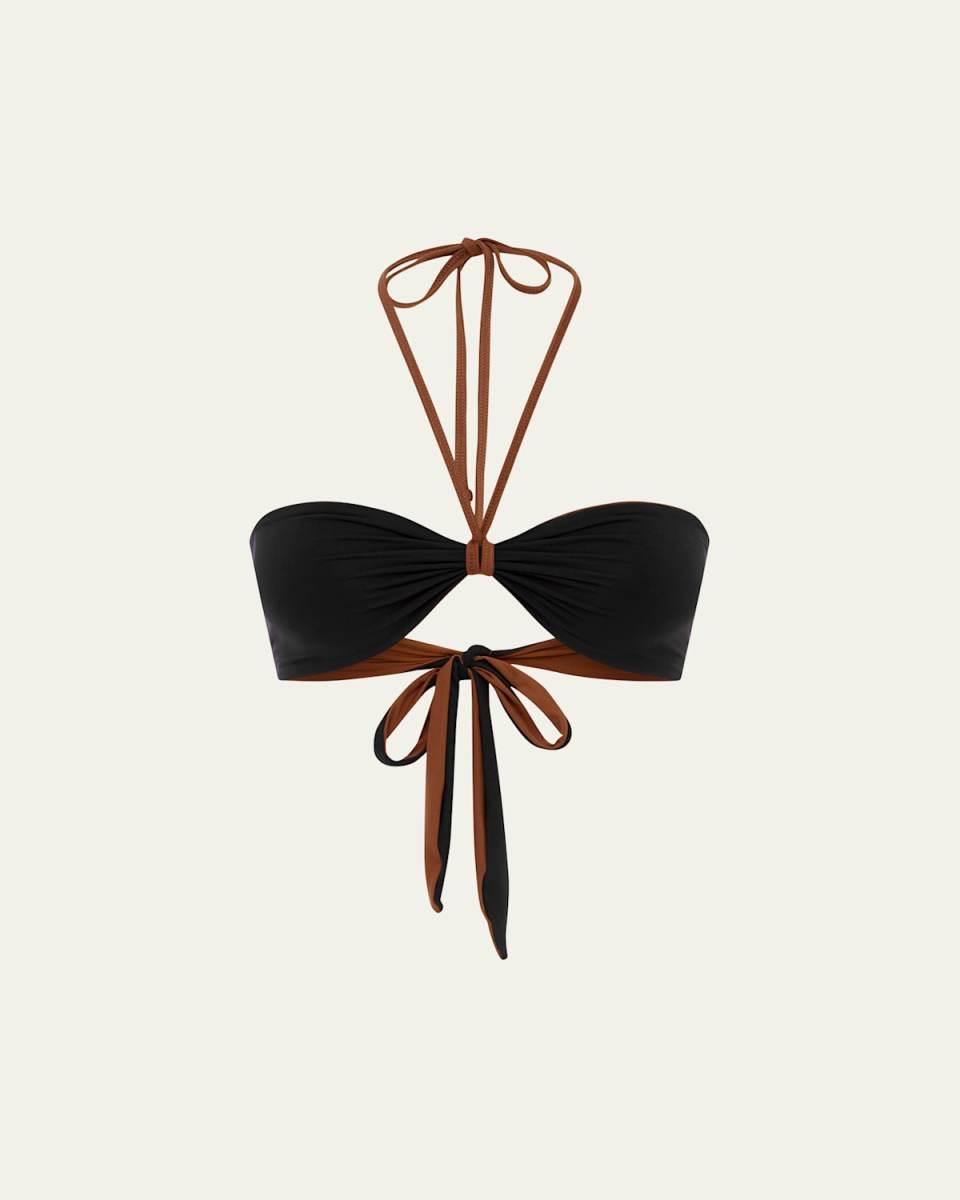 Ida Reversible Tie-Back Bandeau Bikini Top