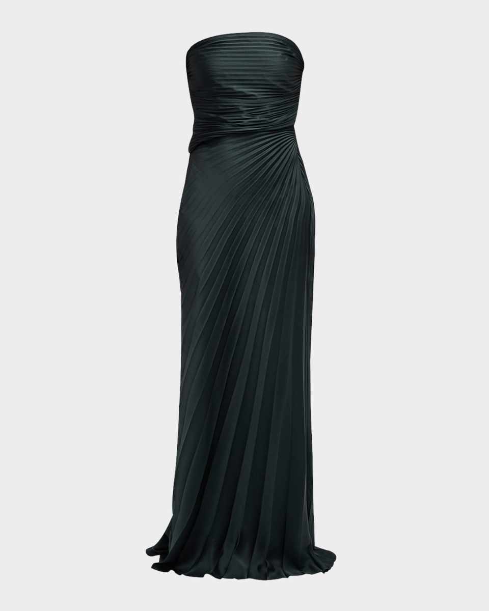 Bianca Pleated Strapless Gown