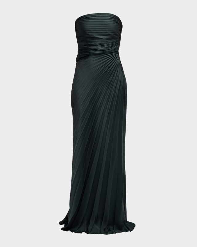 Bianca Pleated Strapless Gown