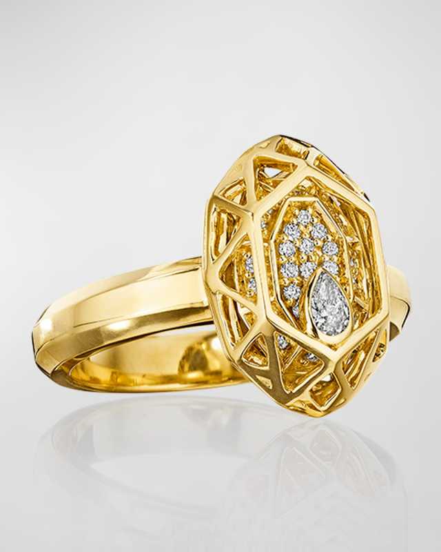 18K Estelar Yellow Gold Ring with VS/GH Diamonds