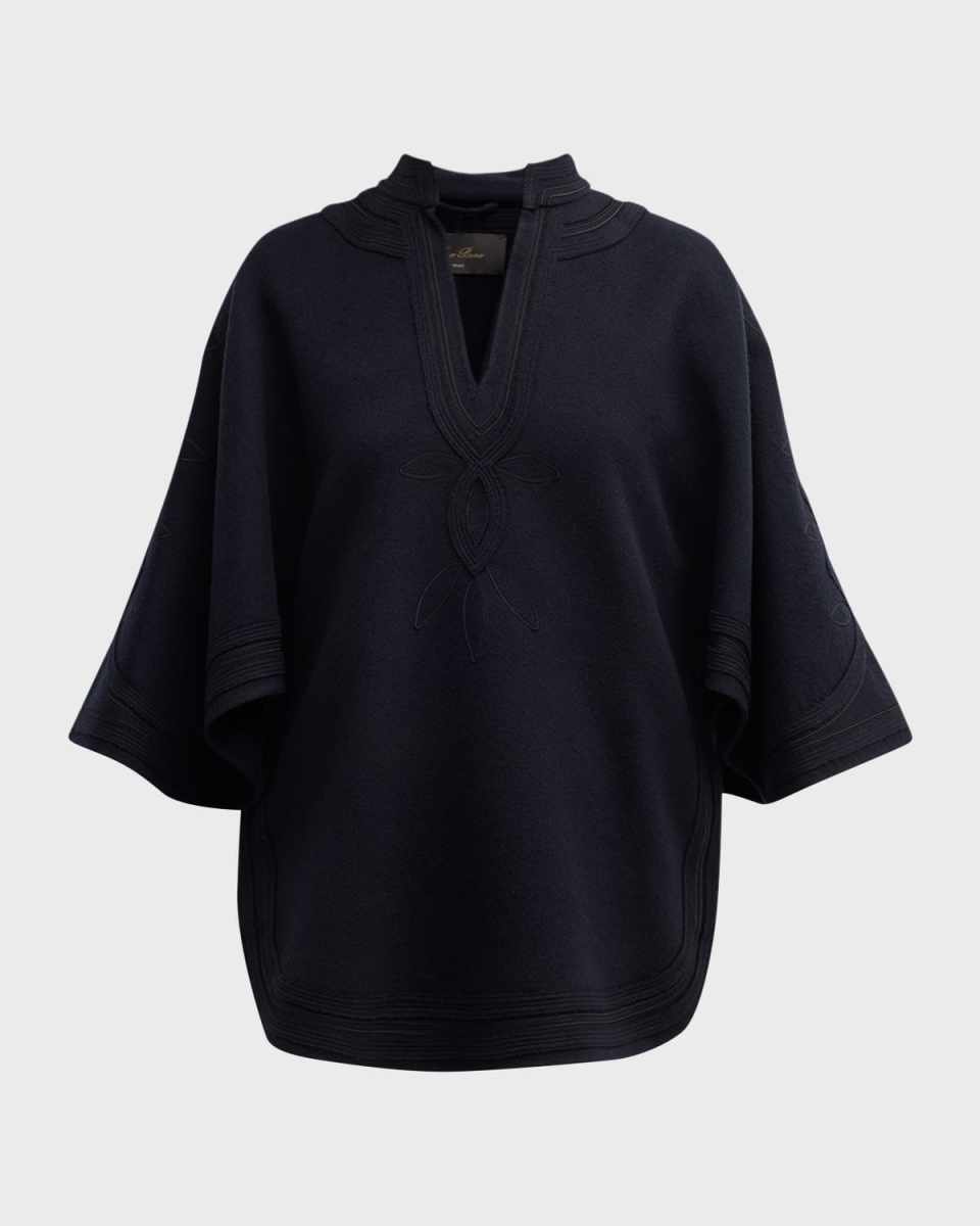 Lia Embroidered Cashmere Cap