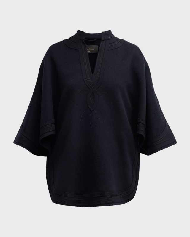 Lia Embroidered Cashmere Cap