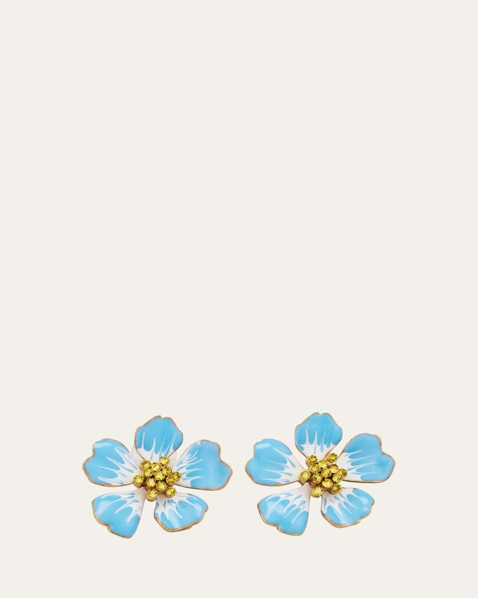 Hand-Painted Flower Earrings
