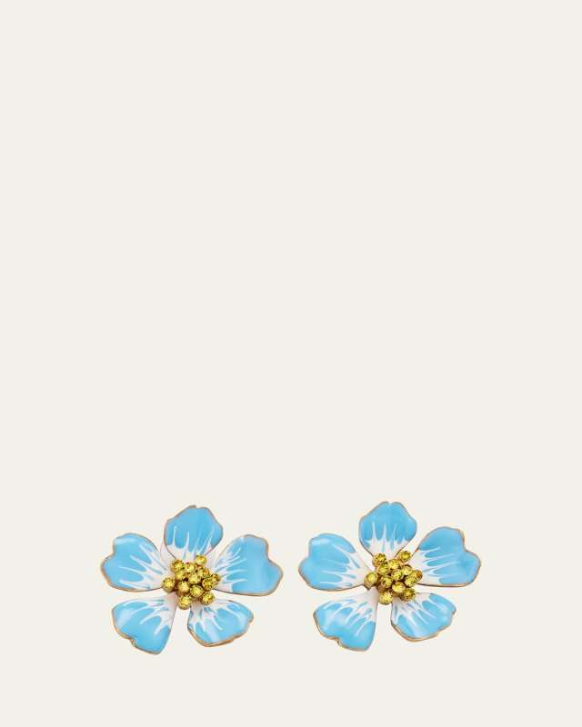 Hand-Painted Flower Earrings