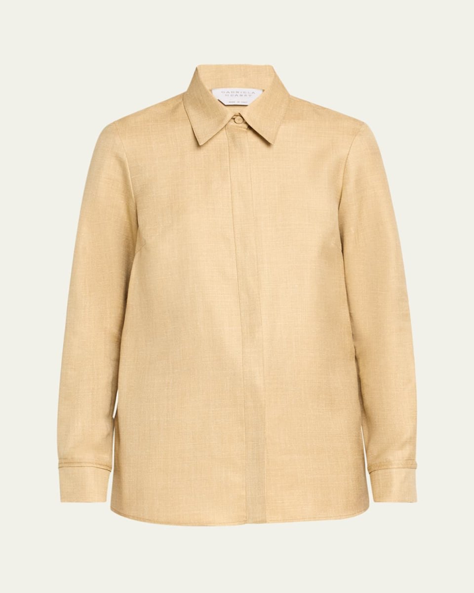 Cruz Wool and Linen Button-Front Shirt