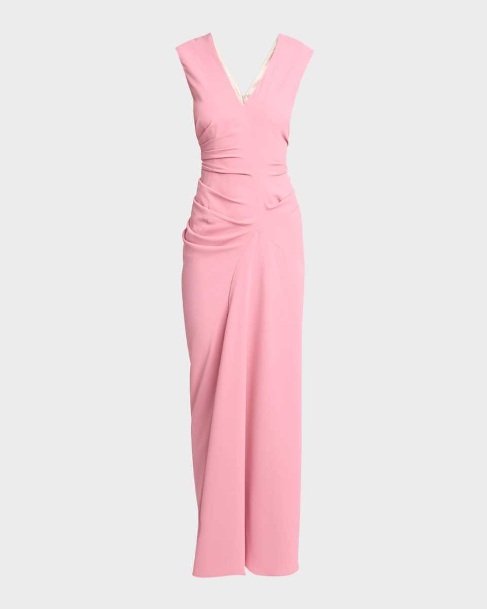 Daring Ruched Gown with Draped Back