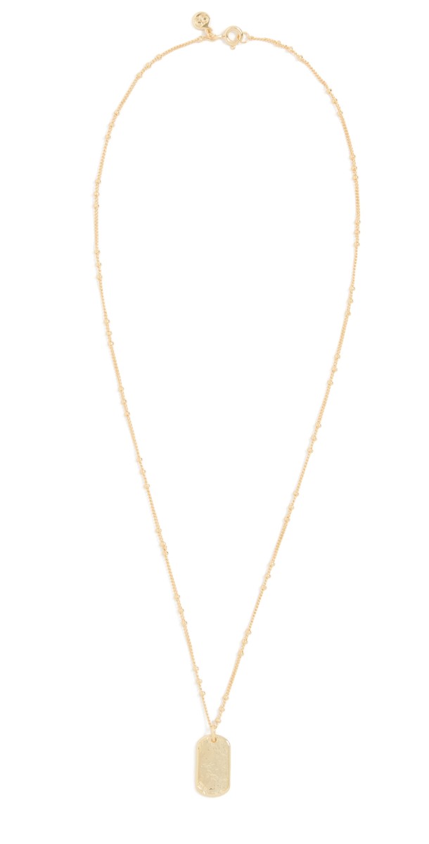 Gorjana Griffin Dog Tag Necklace Gold
