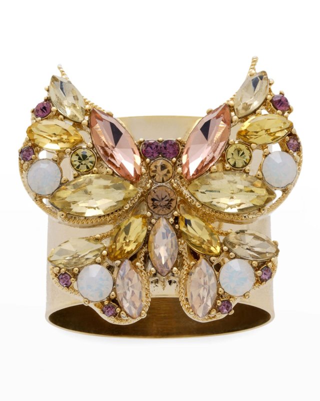 Jeweled Butterfly Napkin Rings, Set of 2