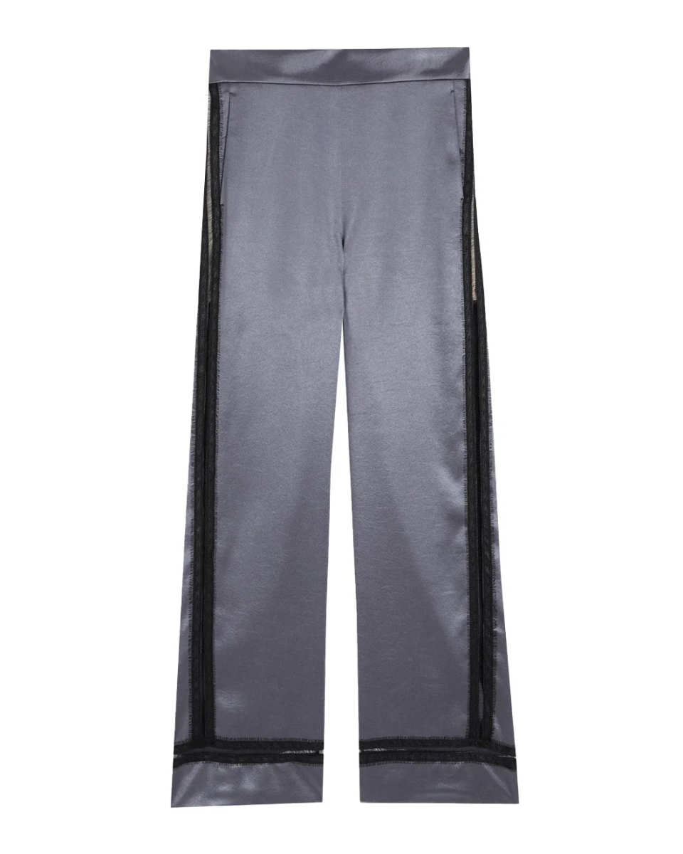 Satin Pants with Lace