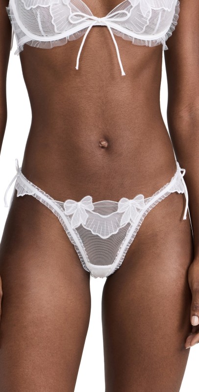 For Love & Lemons Alba Thong Panties White