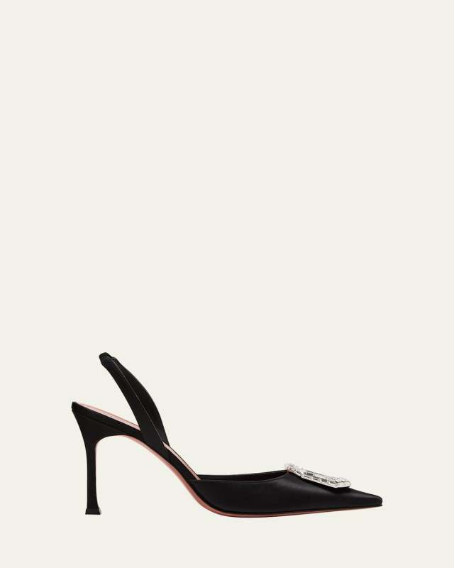 Camelia Silk Crystal Halter Pumps
