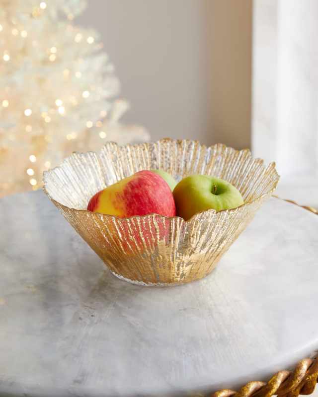 Rufolo Glass Gold Large Deep Bowl
