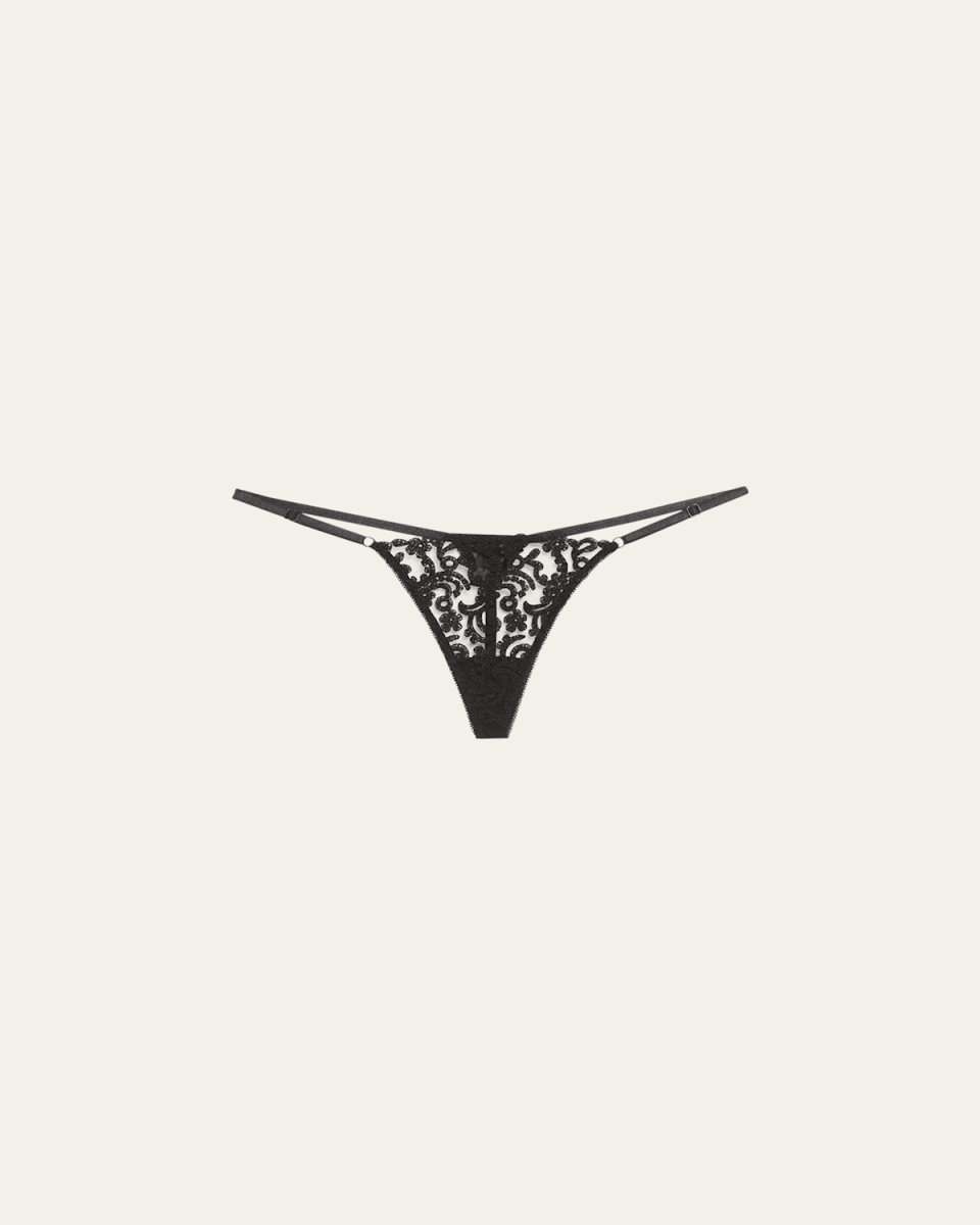 Lola Embroidered Stretch Tulle G-String