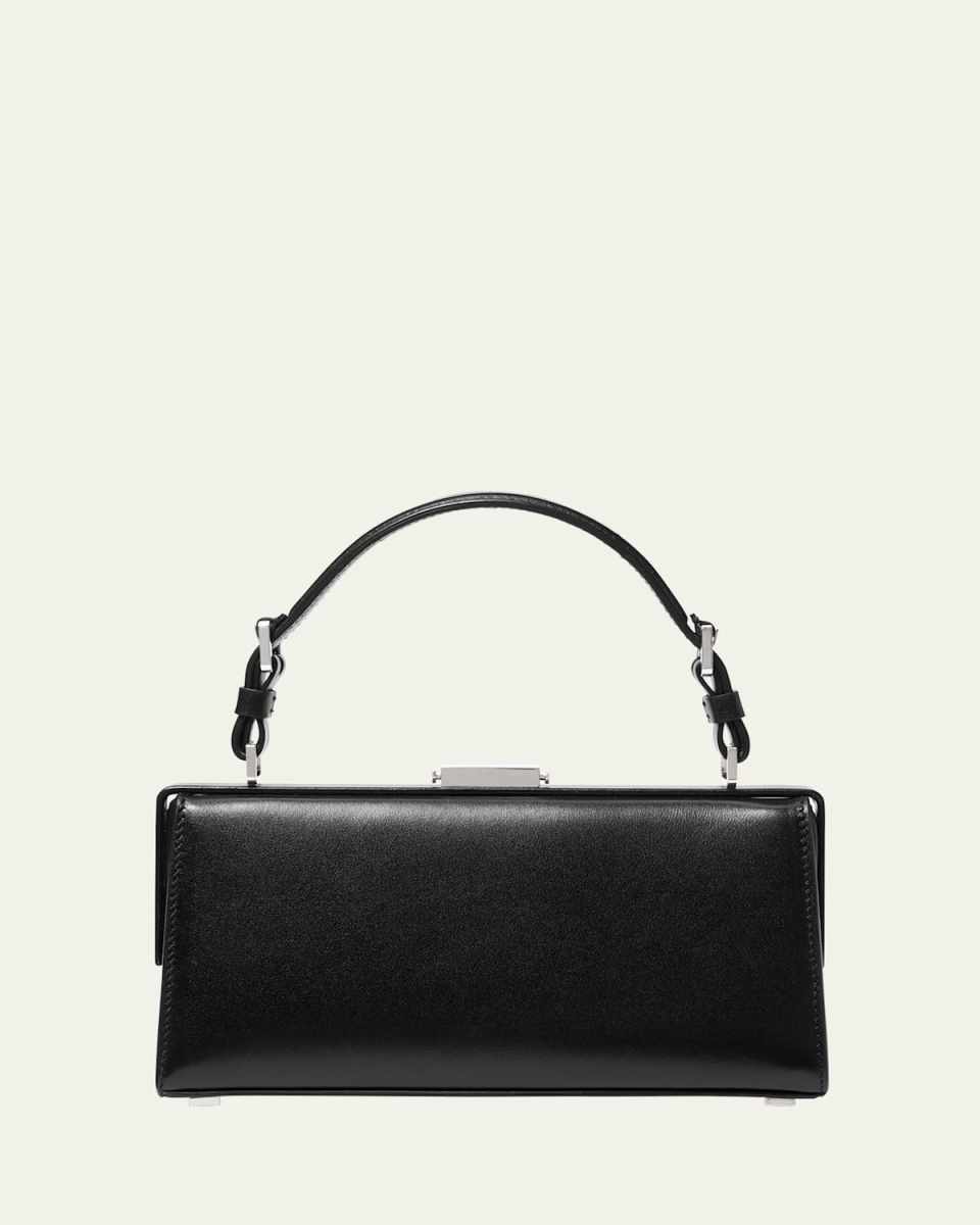 Gwyneth Frame Leather Top-Handle Bag
