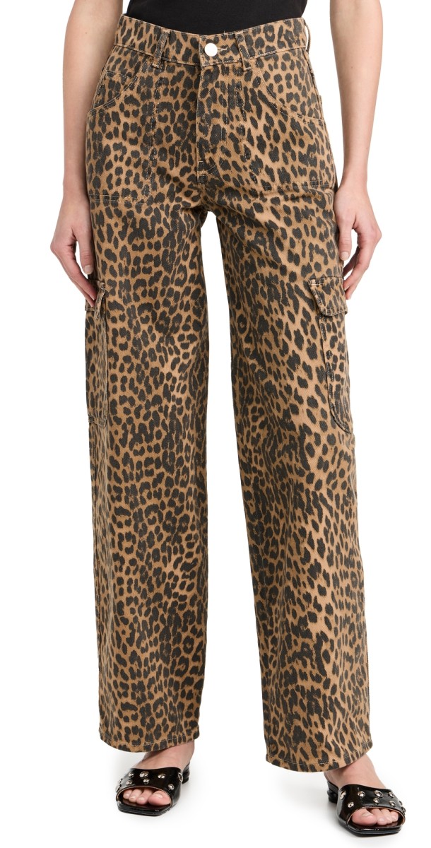 Damson Madder Leopard Cargo Trousers Leopard