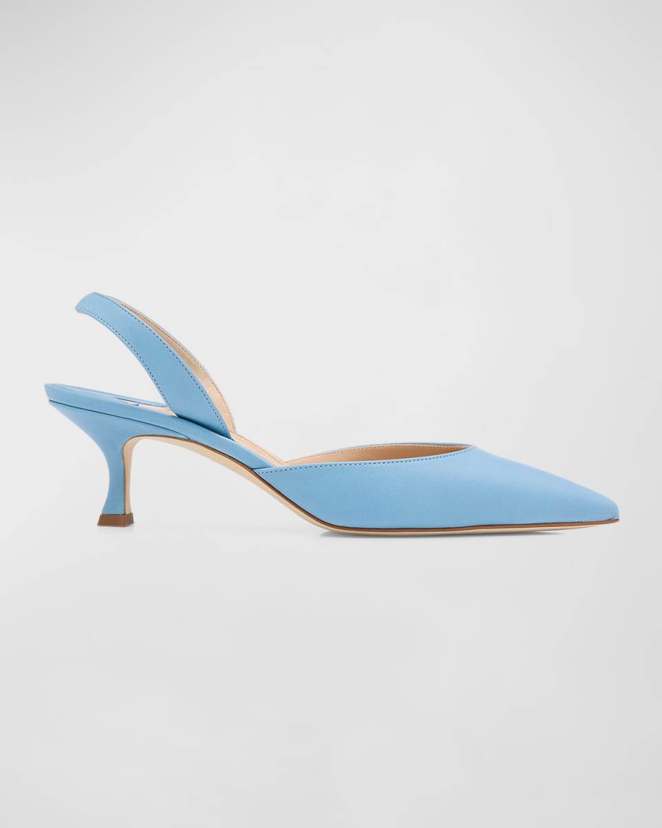 Carolyne Leather Low-Heel Slingback Pump