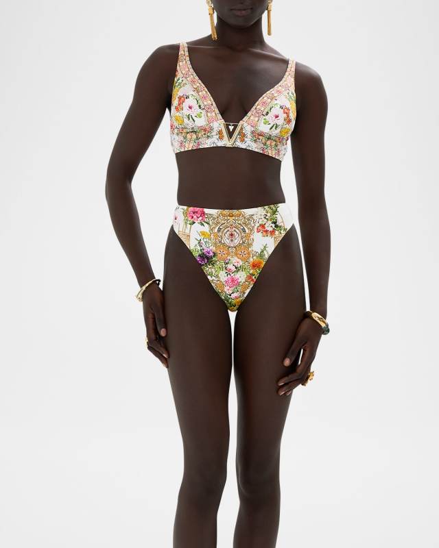 Egyptian Rose V-Neck Hardware Bikini Top