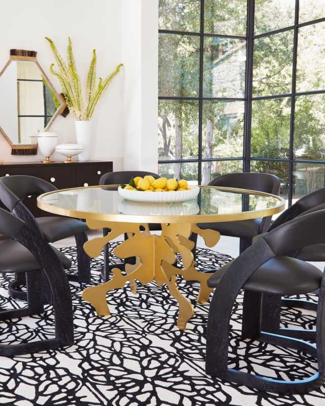 Ink Blot Gold Leaf 60" Dining Tab