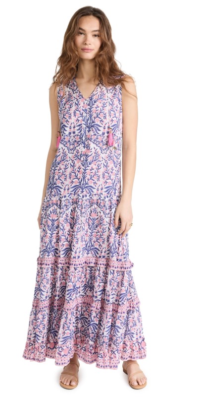 Bell Tegan Maxi Dress Pink and Navy Floral
