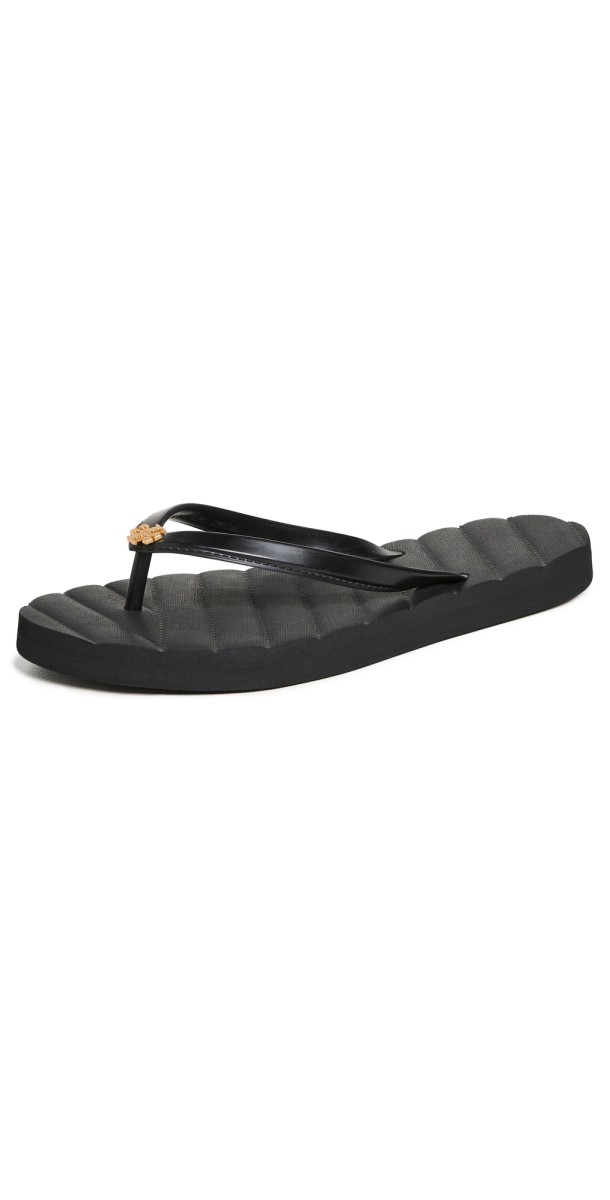 Tory Burch Kira Flip Flops Perfect Black / Gold