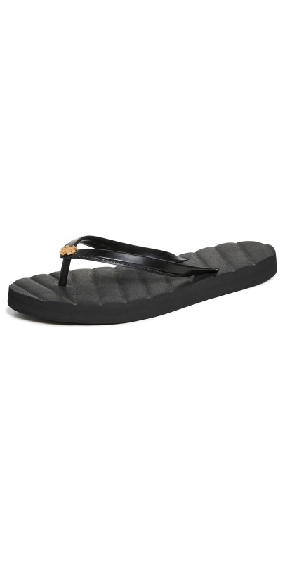 Tory Burch Kira Flip Flops Perfect Black / Gold