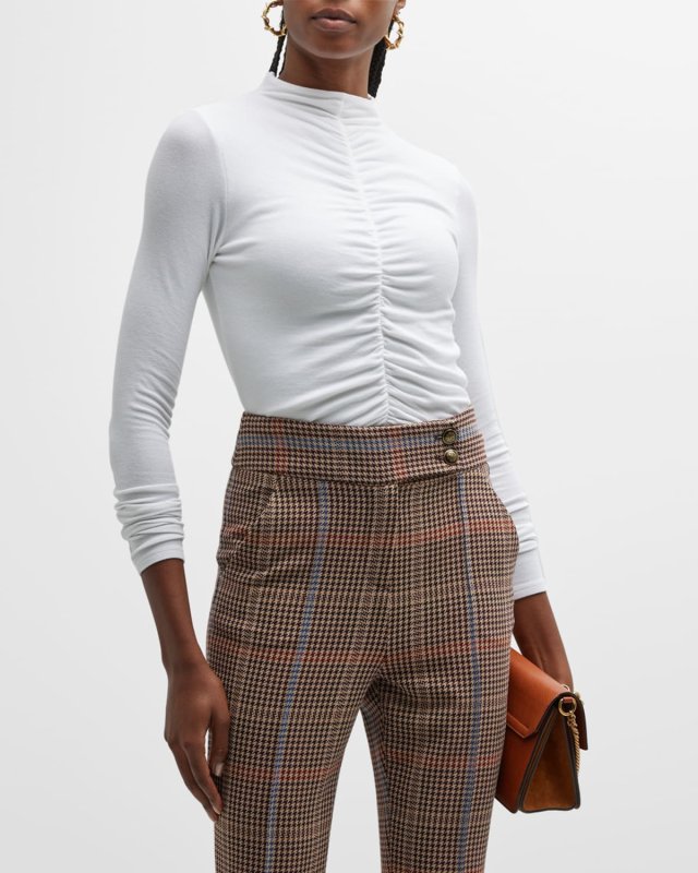 Theresa Knit Ruched Turtleneck