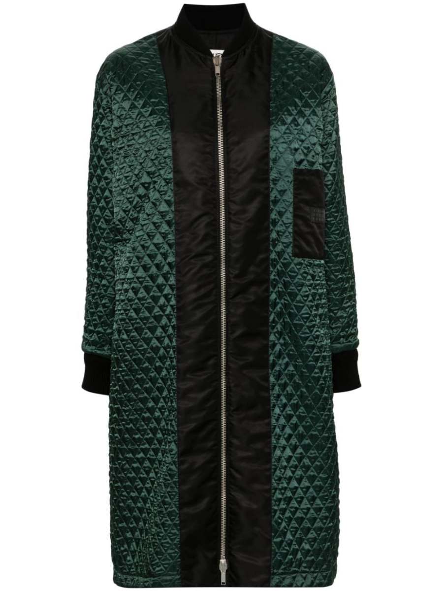 single stitch-logo coat