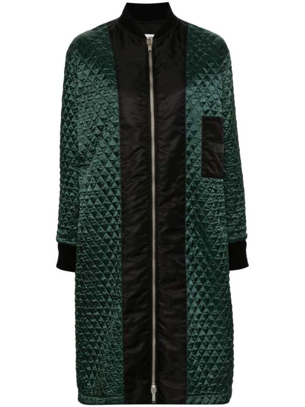 single stitch-logo coat