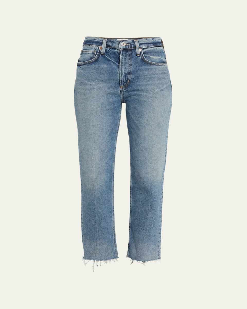 Daphne Straight Crop Raw Hem Jeans
