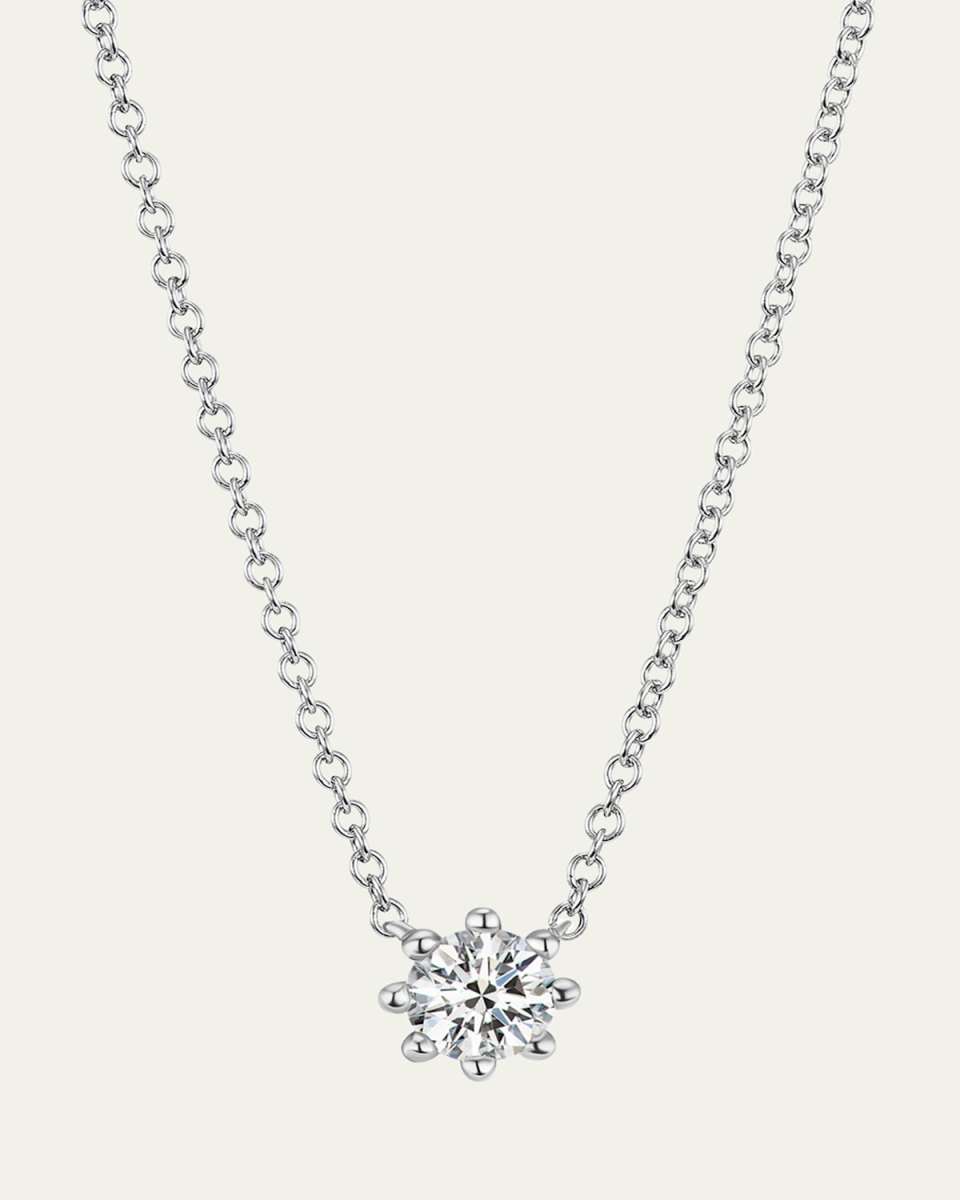 Beaded 18K Recycled Gold and Lab Grown Diamond Small Pendant Necklace