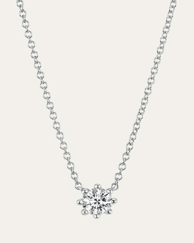 Beaded 18K Recycled Gold and Lab Grown Diamond Small Pendant Necklace