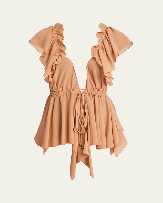 Ruffle Top with Tie Waist