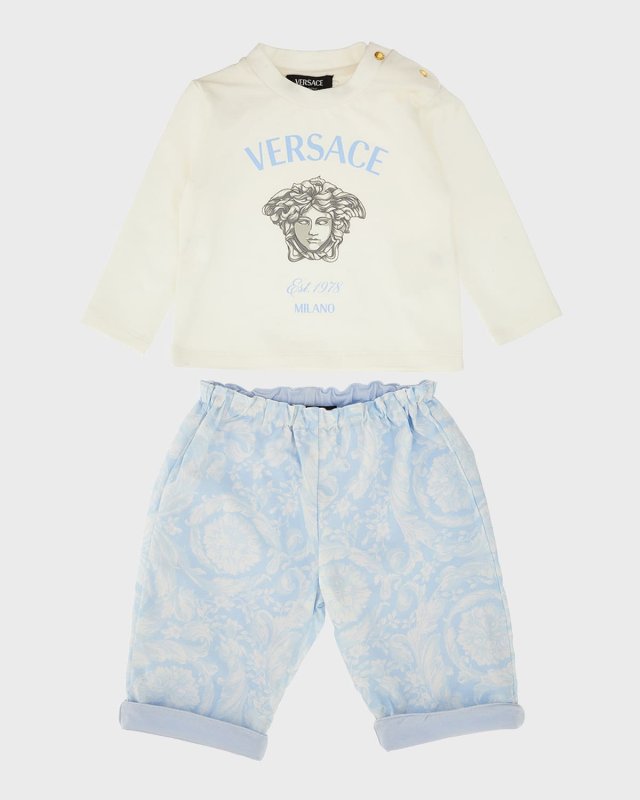 Girl's 2 Piece Logo-Print Top & Pants Set, Size 3M-18