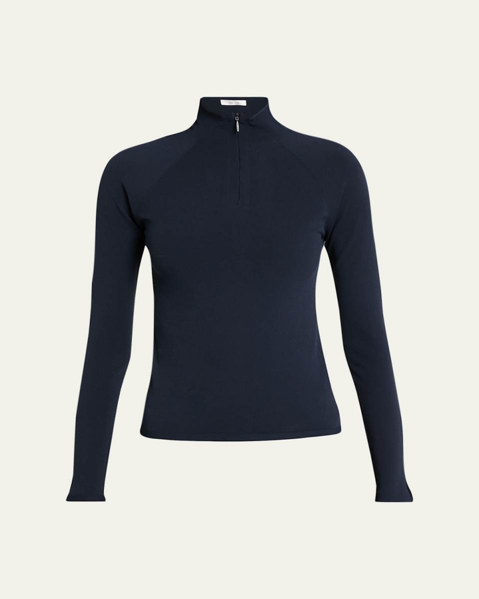 Patti Quarter-Zip Long-Sleeve Top