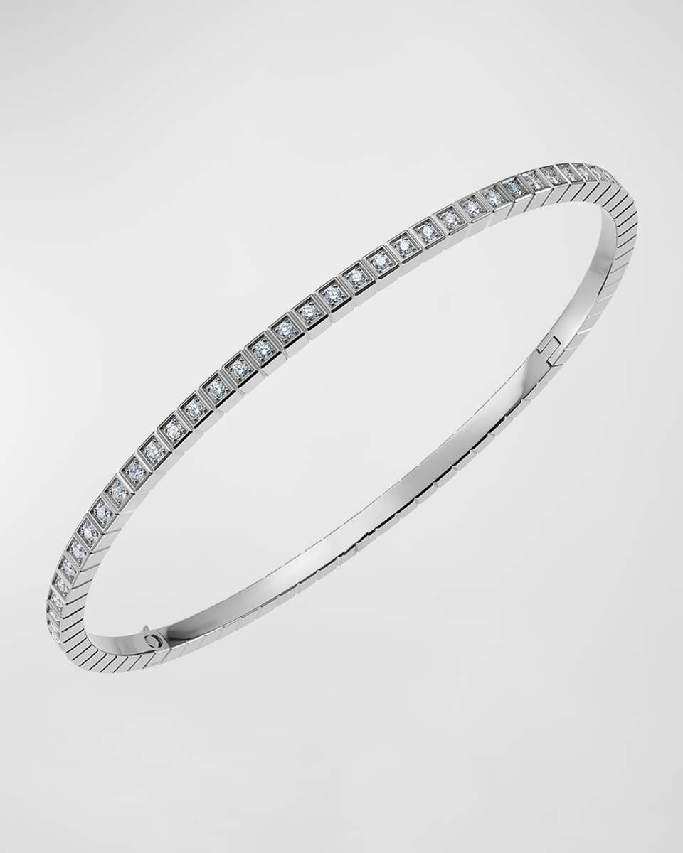 Ice Cube 18K White Gold Full Diamond Bracelet, Size