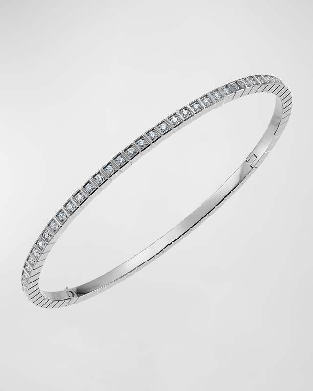 Ice Cube 18K White Gold Full Diamond Bracelet, Size