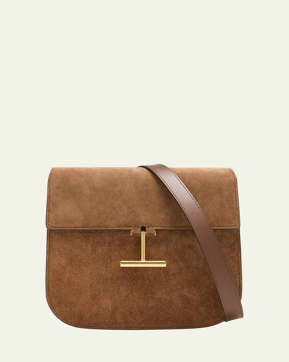 Tara Medium Suede Saddle Crossbody Bag