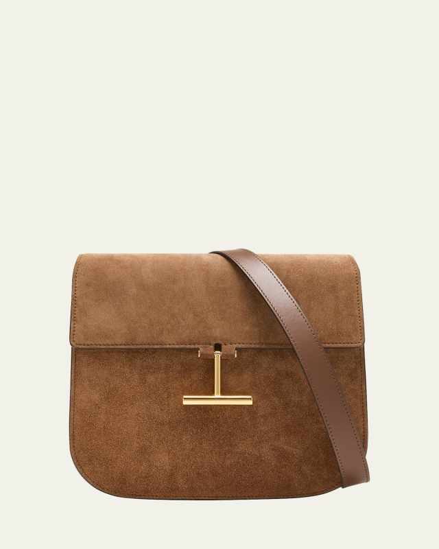 Tara Medium Suede Saddle Crossbody Bag