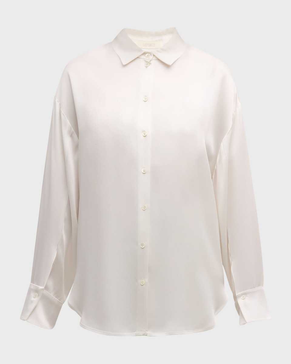 Doubleface Multiway Satin Button-Down Shirt