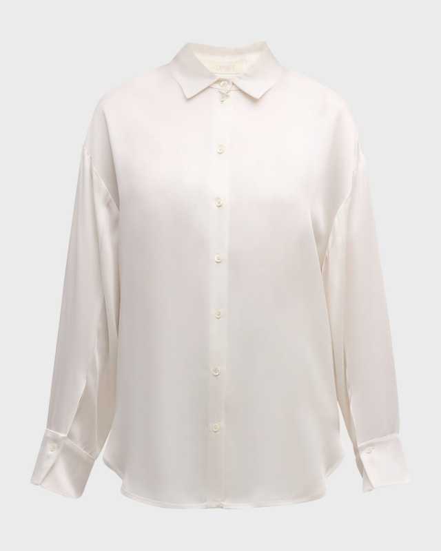 Doubleface Multiway Satin Button-Down Shirt