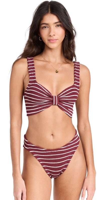 Hunza G Bonnie Bikini Set Wine/White