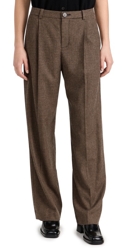 Vince Houndstooth Pleat Front Pants Black/Camel