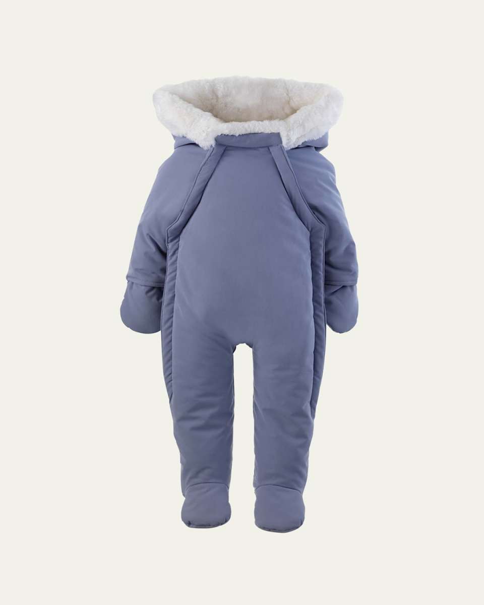 Boy's Faux Fur Padded Snowsuit, Size Newborn-24