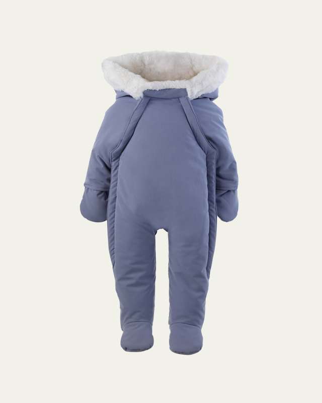 Boy's Faux Fur Padded Snowsuit, Size Newborn-24