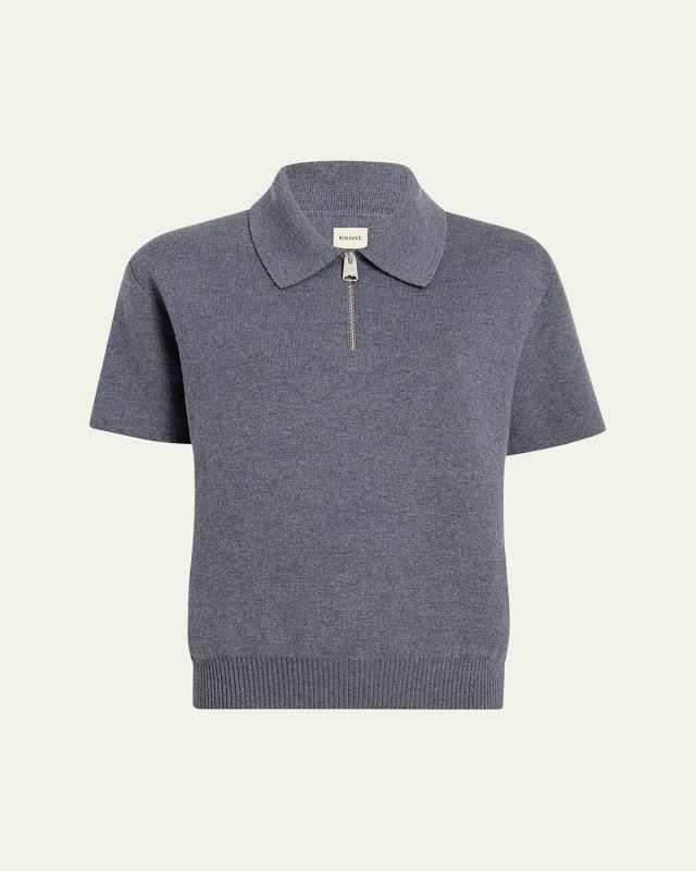 Gulliame Zip-Up Polo Top