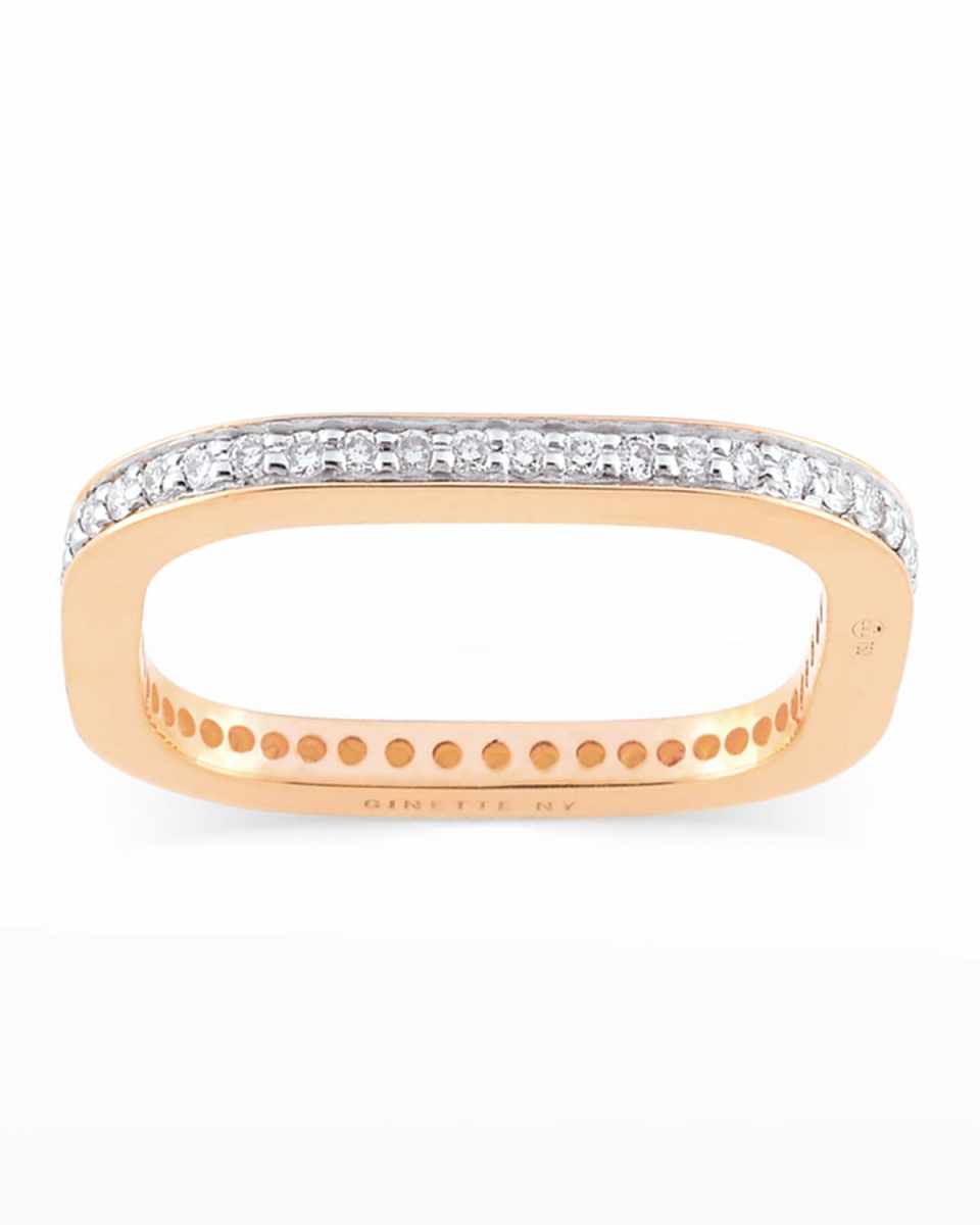 TV 18k Rose Gold Diamond Ring, Size 7.5